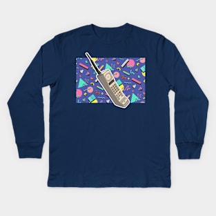 80s Brick Phone Kids Long Sleeve T-Shirt